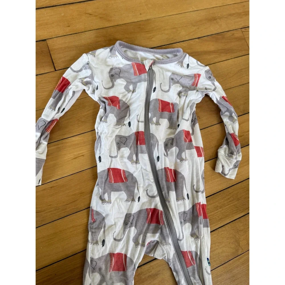 KicKee Pants circus elephant print bamboo footie sleeper soft lightweight infant